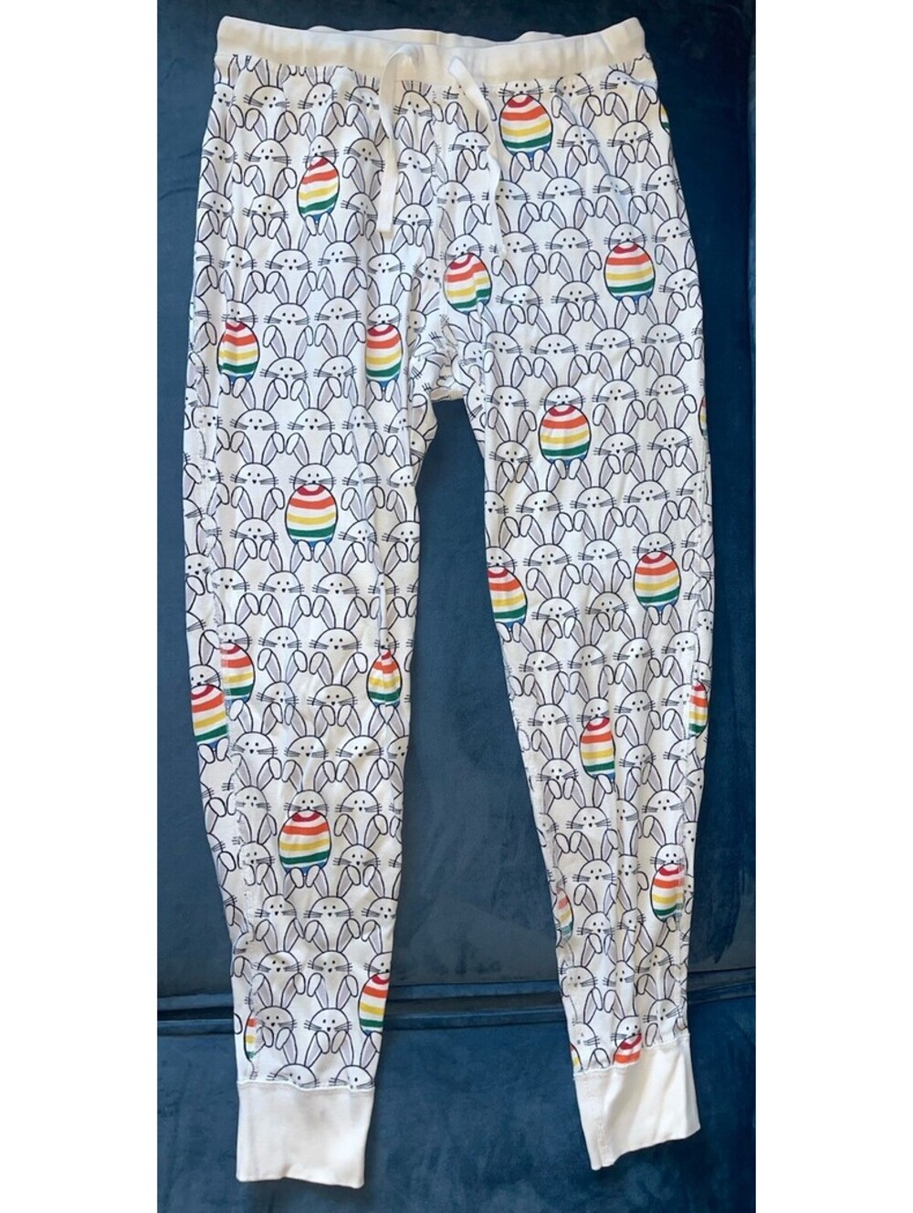 Hanna Andersson Pajama Pants Women M Easter Bunny Eggs Rabbit Organic Cotton PJ